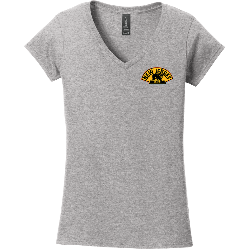 NJ Bears Softstyle Ladies Fit V-Neck T-Shirt