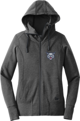 CT Bobcats New Era Ladies Tri-Blend Fleece Full-Zip Hoodie