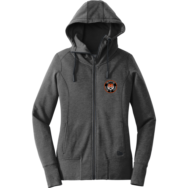 Princeton Jr. Tigers New Era Ladies Tri-Blend Fleece Full-Zip Hoodie