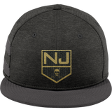 NJ Raiders New Era Shadow Heather Striped Flat Bill Snapback Cap