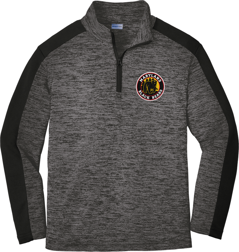 Maryland Black Bears Youth PosiCharge  Electric Heather Colorblock 1/4-Zip Pullover